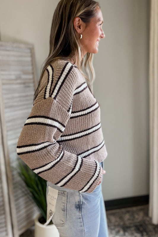 Cropped Striped Sweater