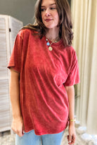 mineral wash short sleeve t-shirt rust