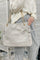 quilted tote with gold chain strap in grey