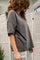 Relaxed-fitting exposed seam top navy
