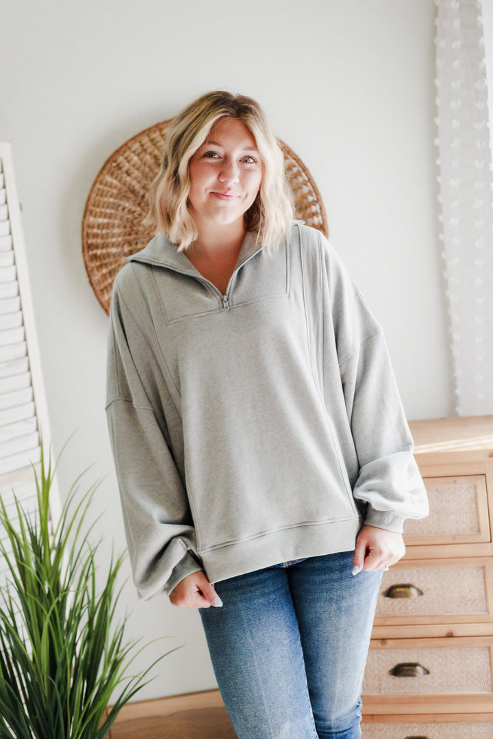 Oversized Half Zip Pullover