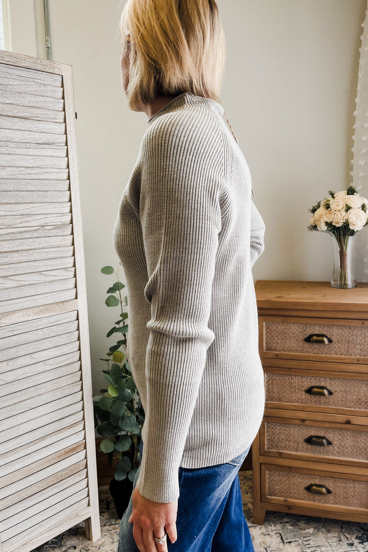 Ribbed Mock Neck Sweater