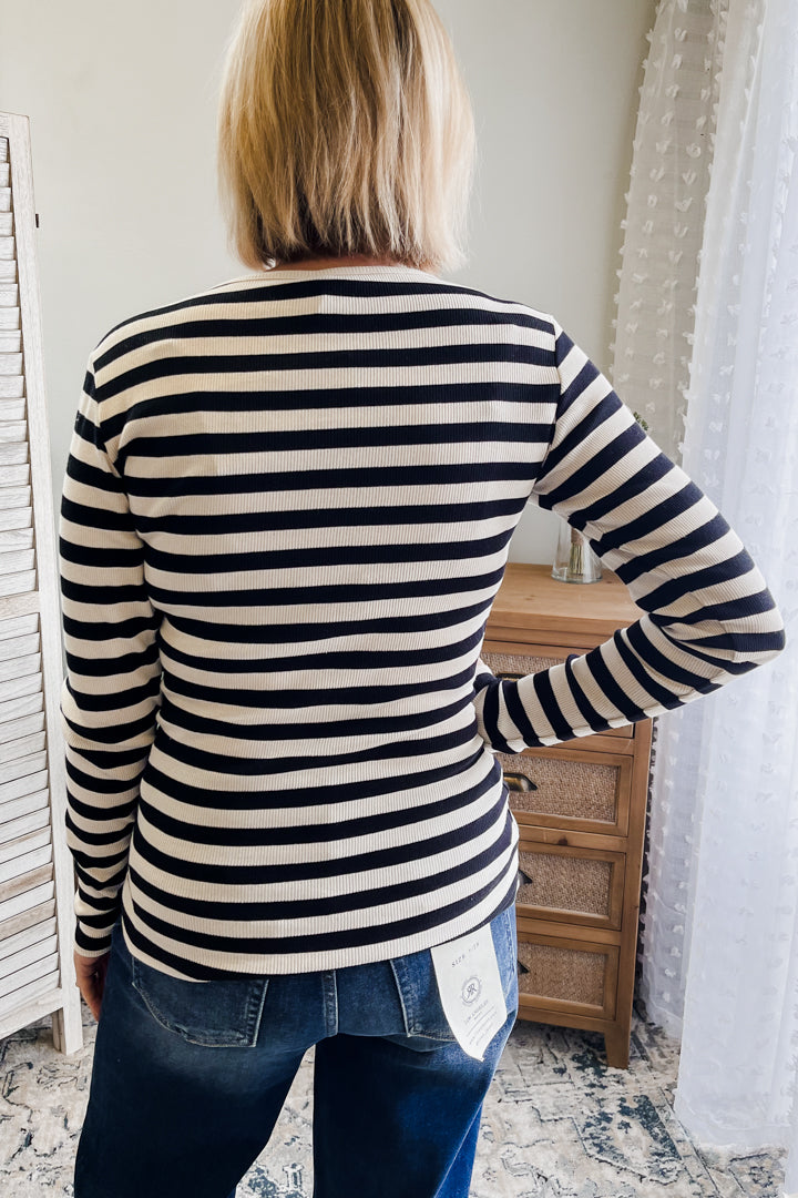 Striped Ribbed Top