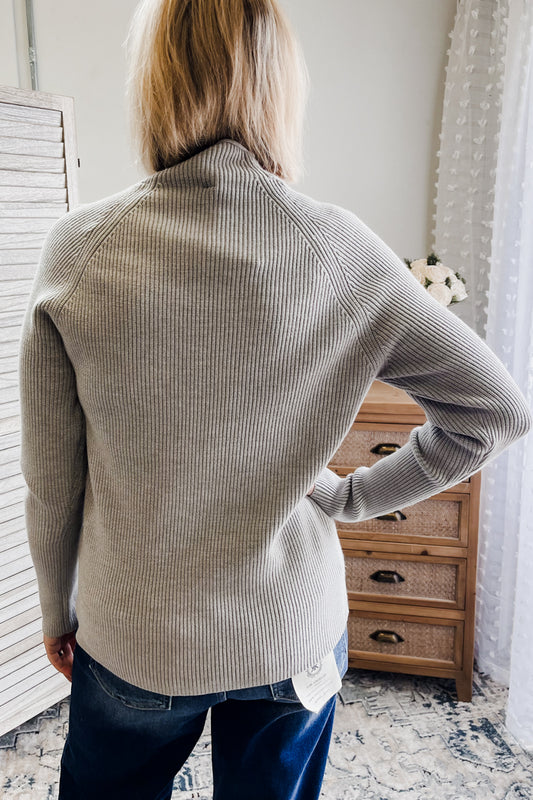 Ribbed Mock Neck Sweater