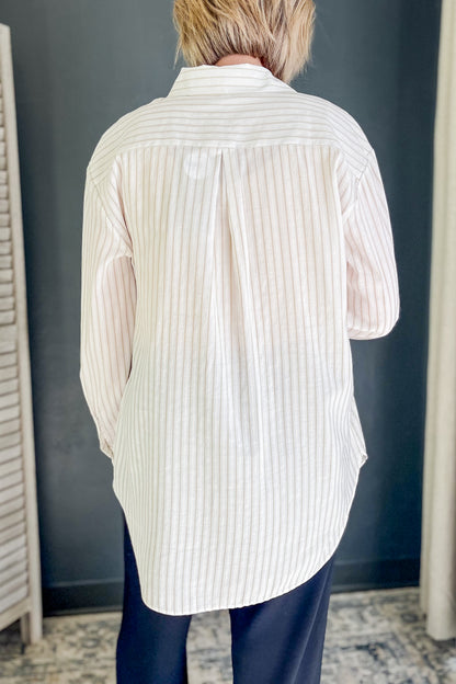 Button Down Stripe Top