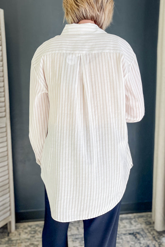 Button Down Stripe Top