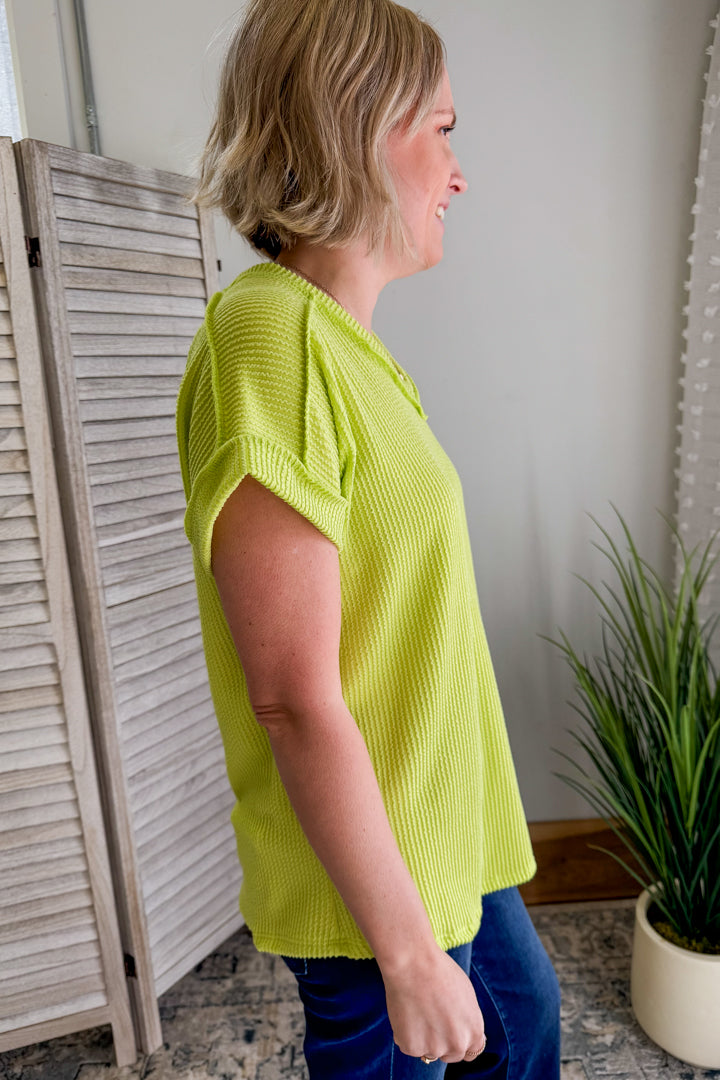 Ribbed V-Neck Top