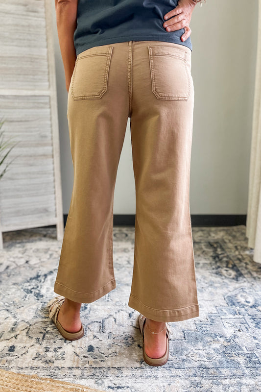 Camel Crop Flare Pant