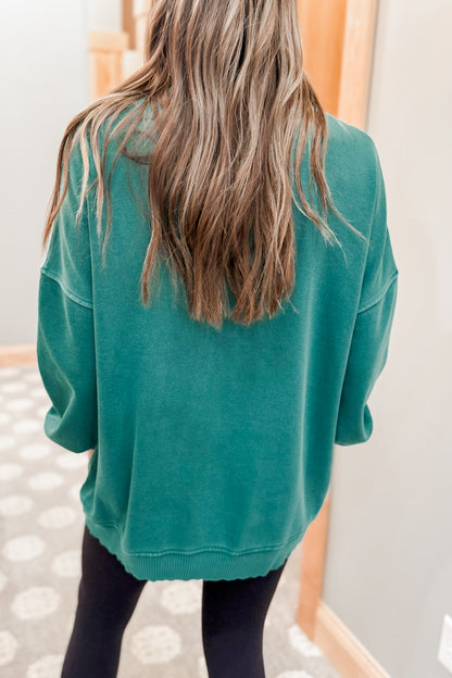 Solid Fleece Pocket Sweatshirt