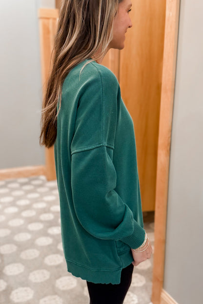 Solid Fleece Pocket Sweatshirt