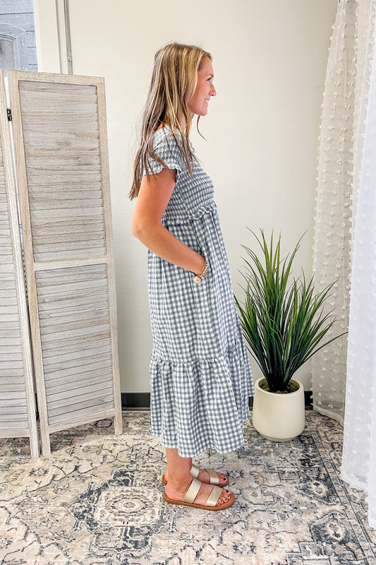 Gingham Midi Dress