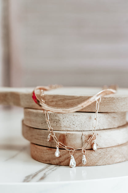 Herringbone Gem Necklace