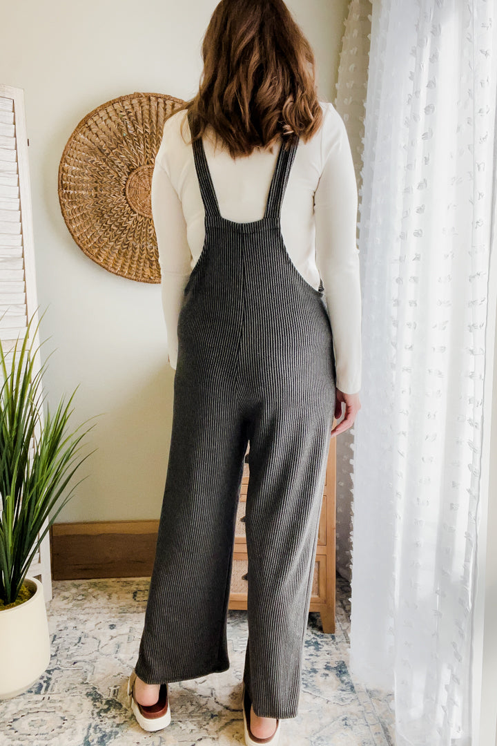 Ribbed Button Jumpsuit