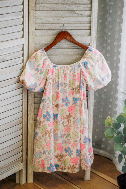 Girls' Puff Sleeve Dress