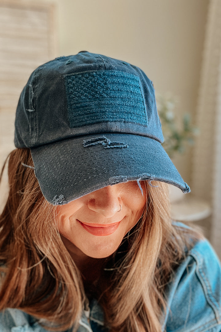 American Flag Washed Cap