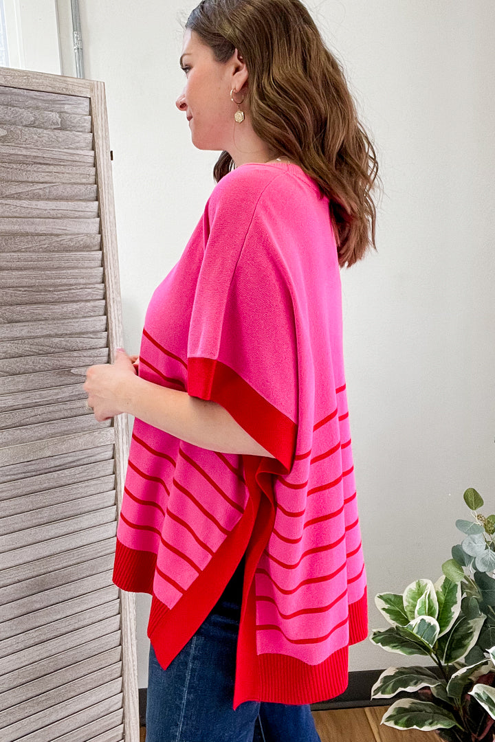 Knit Stripe Poncho