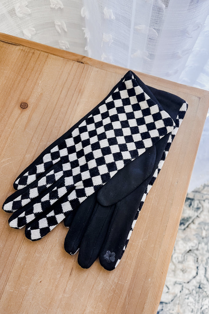 Checkered Touch Screen Gloves