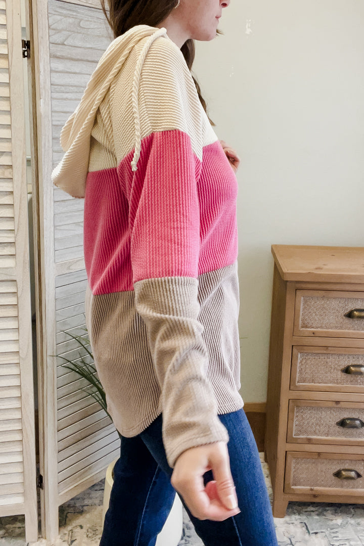 Colorblock Hoodie Top