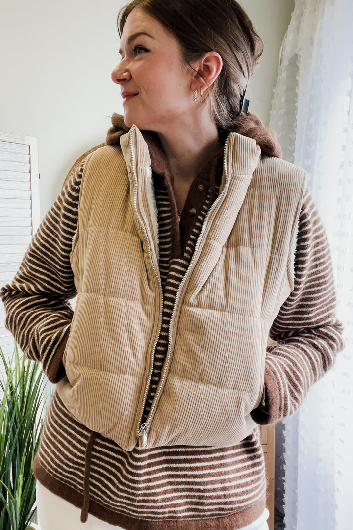 Corduroy Puffer Vest