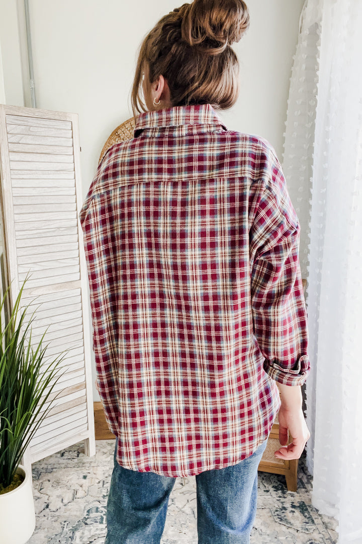 Oversized Plaid Button Up