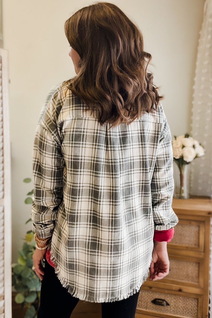 Oversized Plaid Top