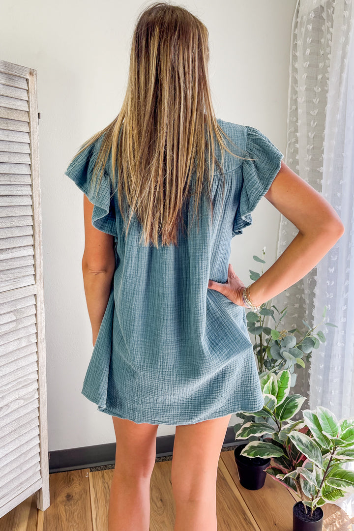 Gauze Flutter Sleeve Tunic