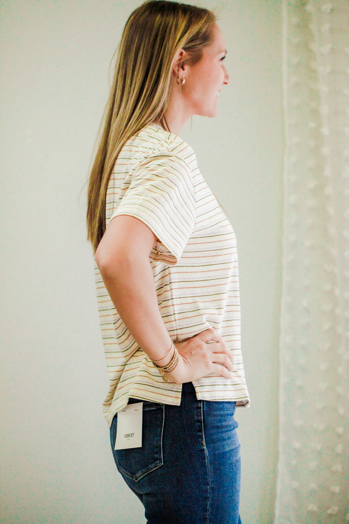boxy striped tee